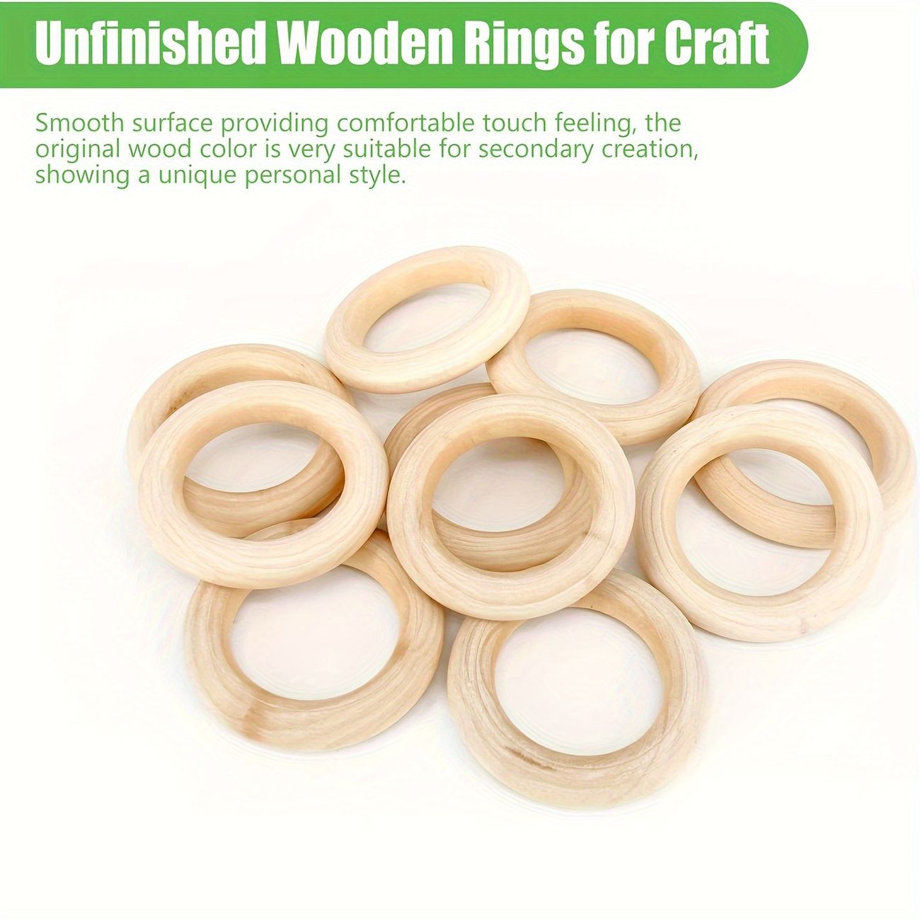 Natural Wood Rings For Crafts, Macrame Rings For Diy, Wooden Rings Without  Paint, Pendant Connectors - Temu